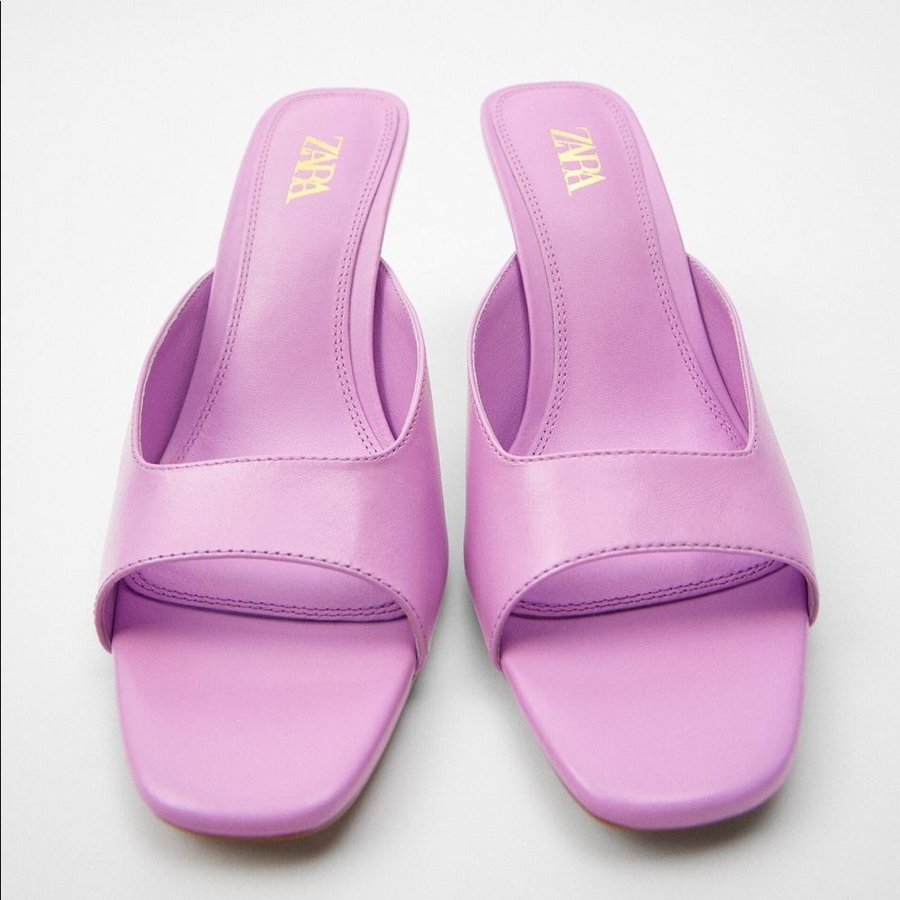 Zara mauve square heeled sandals - Picture 2 of 5